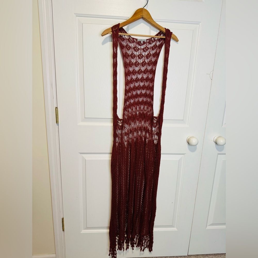 Charlotte Russe Burgundy Knit Poncho